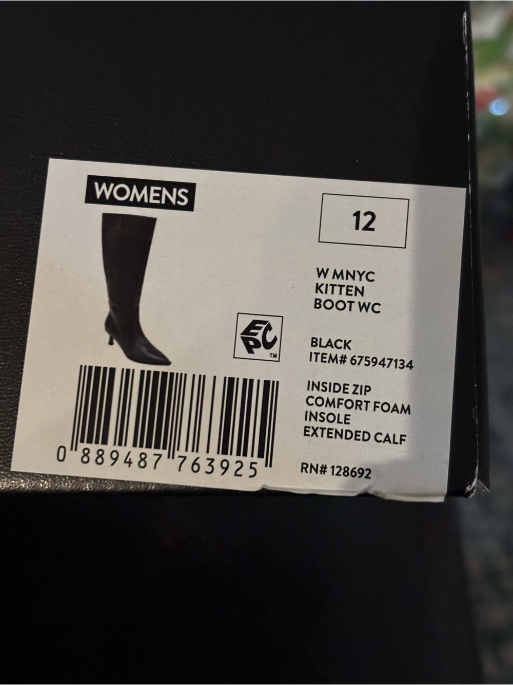 Black Pointed-Toe Knee-High Heeled Boots - Picture 3 of 4